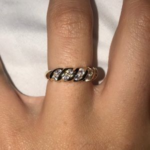 Gold Cubic Zirconium Ring Size 6